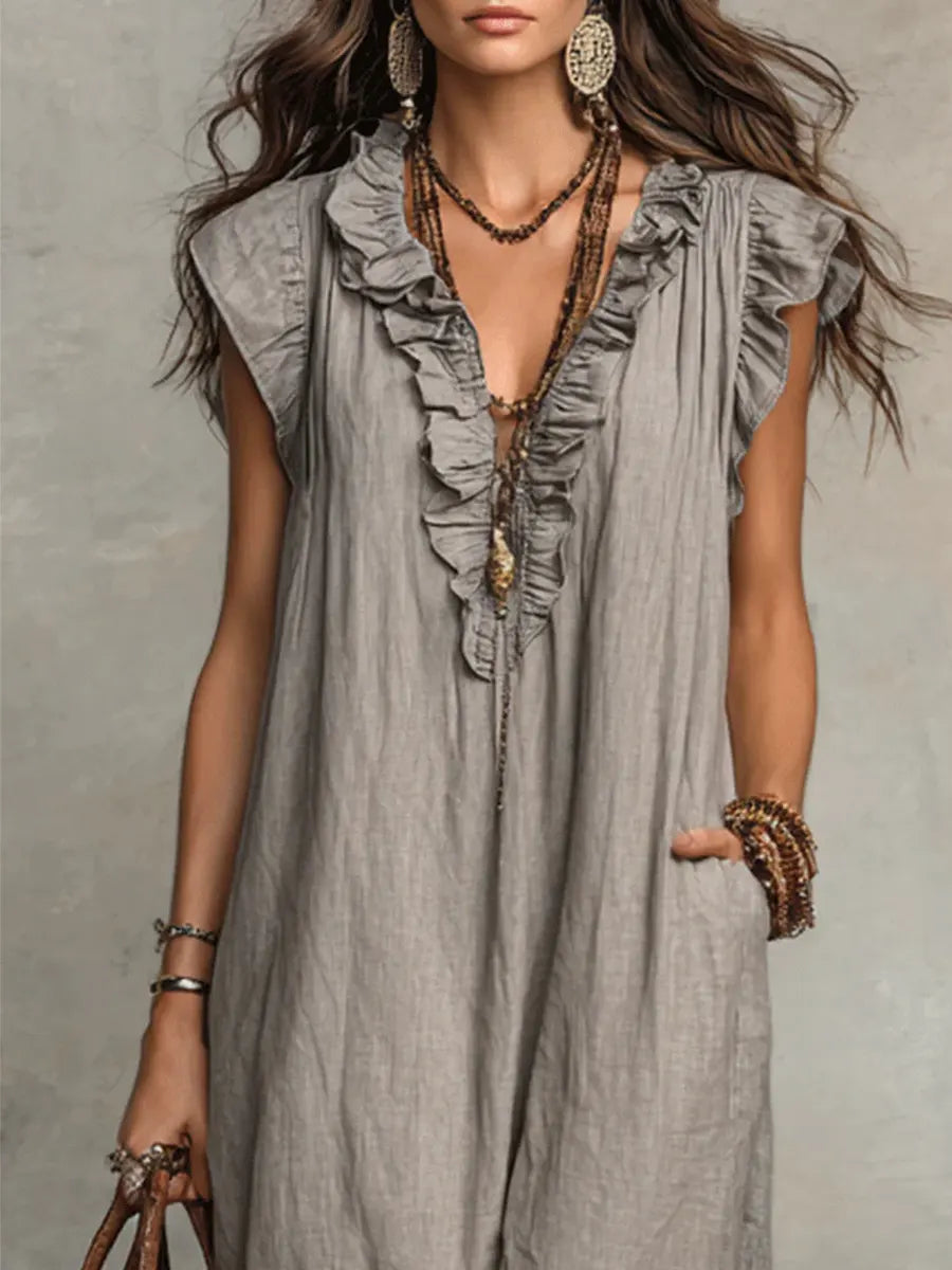 Chiara - Maxi Bohemian Dress with V-Neck