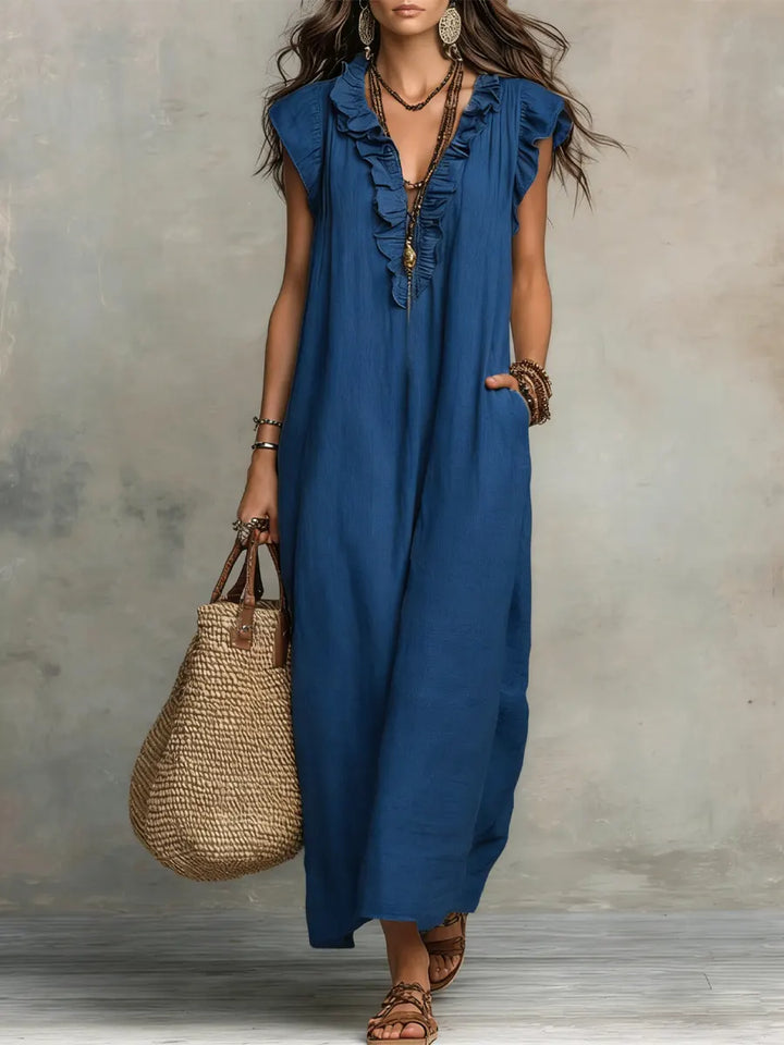 Chiara - Maxi Bohemian Dress with V-Neck