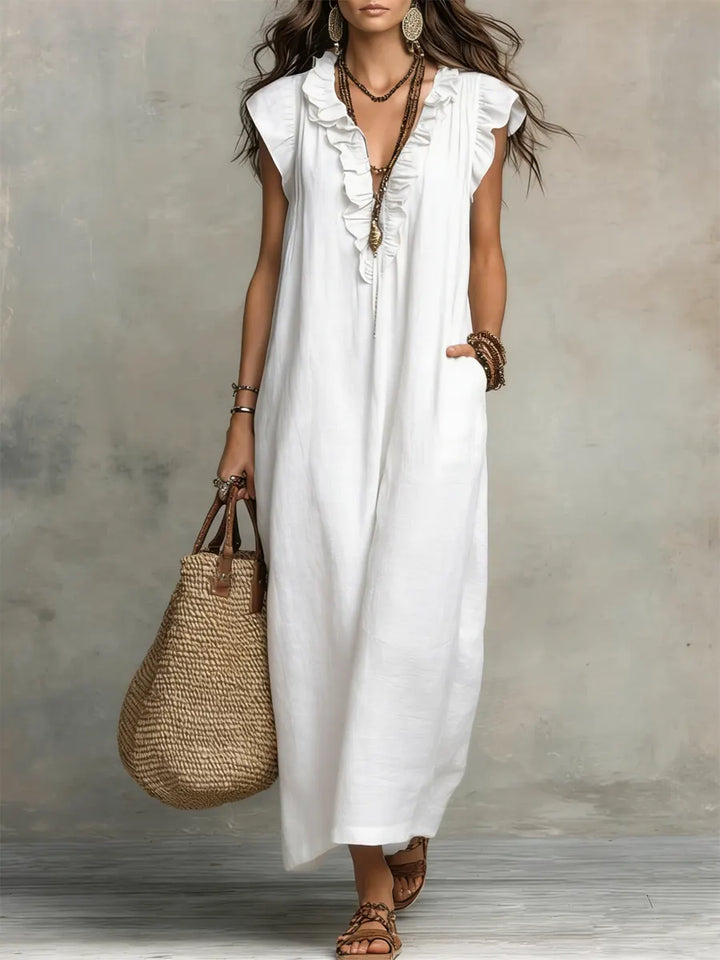 Chiara - Maxi Bohemian Dress with V-Neck