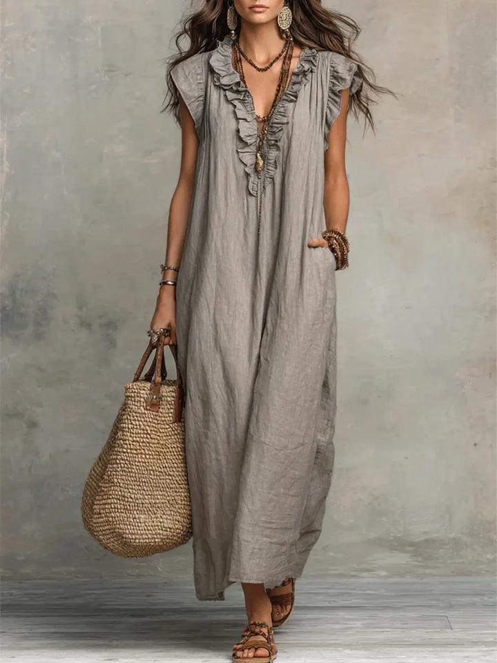 Chiara - Maxi Bohemian Dress with V-Neck