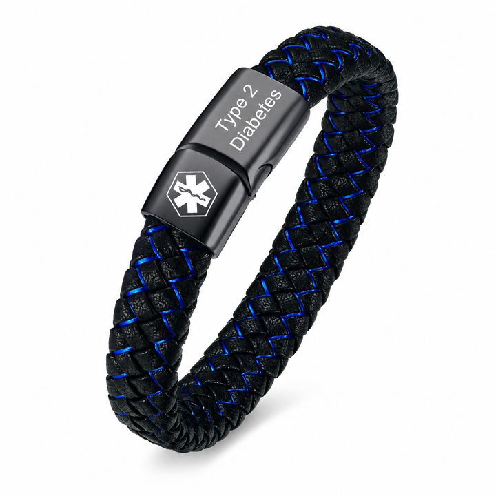 Men’s Diabetes Medical Alert Bracelet