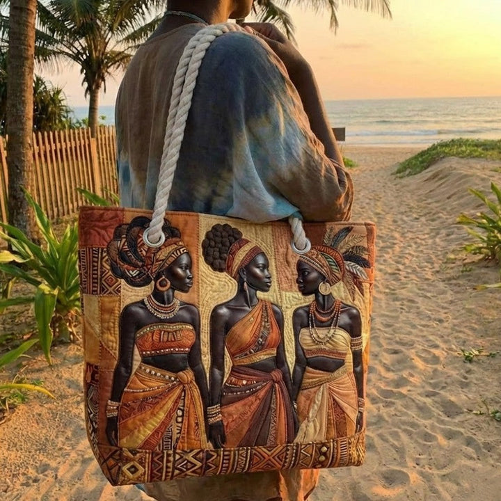 Quilted Beach Bag Melanin Queens