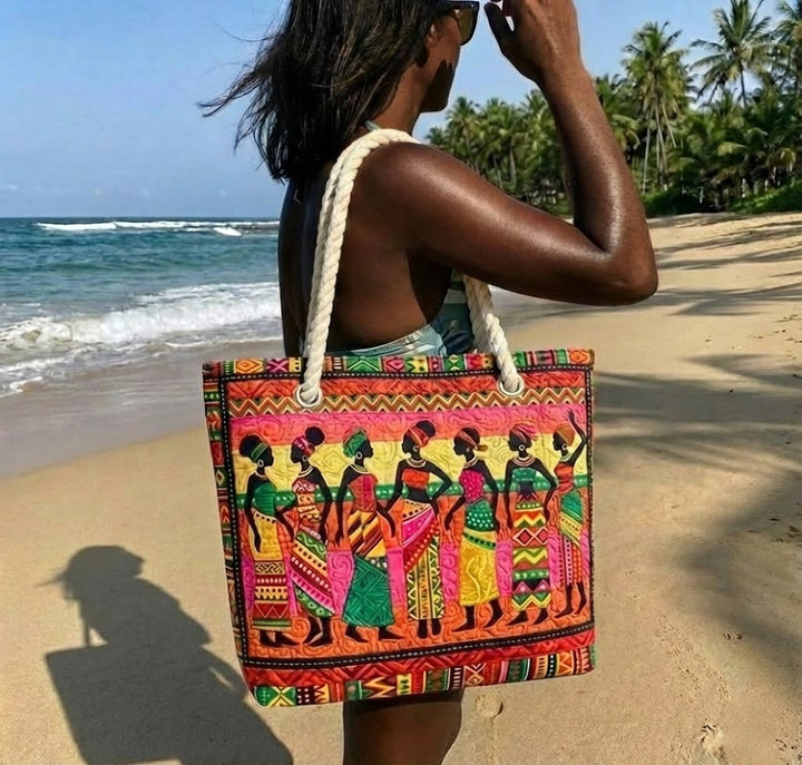 Quilted Beach Bag Melanin Queens