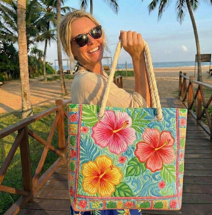 Quilted Beach Bag Tropical Vibes