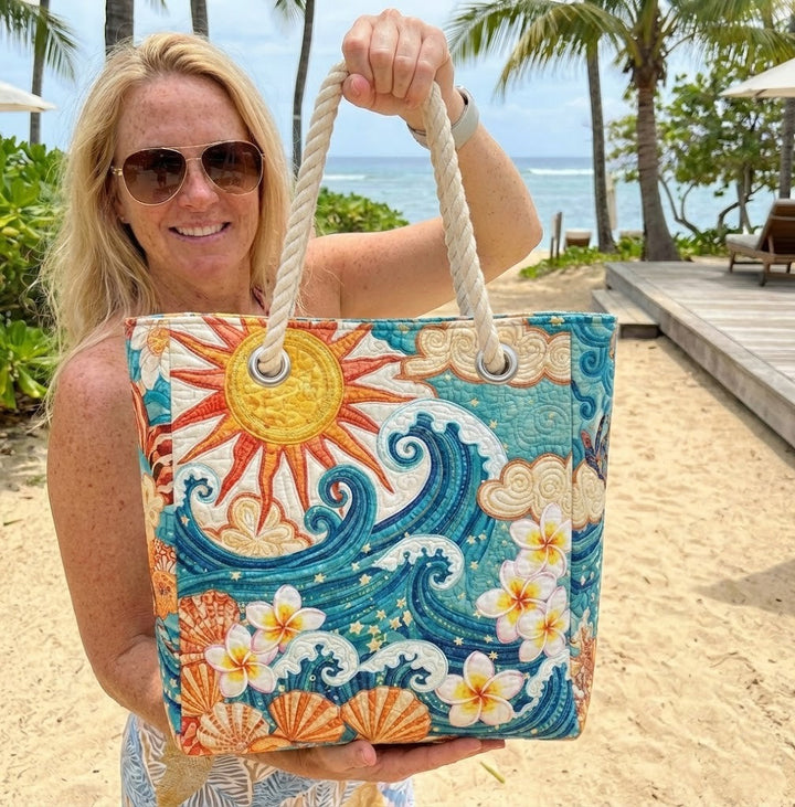 Quilted Beach Bag Warm Halo