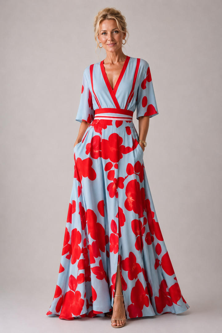 Sabina - Elegant Dress with Floral Print