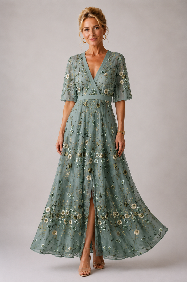 Sabina - Elegant Dress with Floral Print
